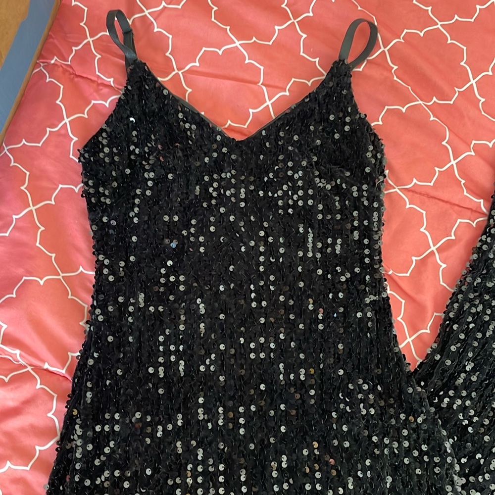 Amazon long black sequin dress